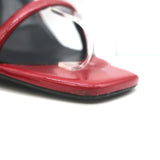 Saint Laurent Opyum YSL Ankle Strap Sandals Red Patent Leather Size 40