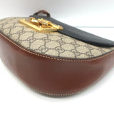 Gucci Sylvie Padlock GG Supreme Medium Crossbody Bag Brown & Black Leather