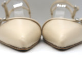 Aeyde Melia Ankle Strap Kitten Heel Pumps Ivory Leather Size 38 NEW