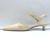 Aeyde Melia Ankle Strap Kitten Heel Pumps Ivory Leather Size 38 NEW