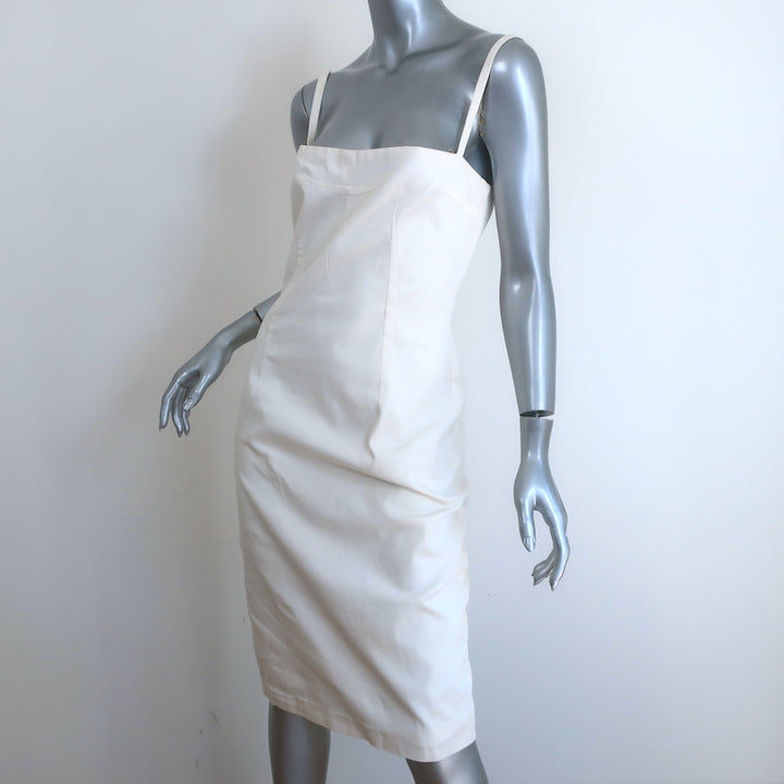 Dolce &amp; Gabbana Sheath Dress White Stretch Cotton Size 44