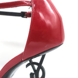 Saint Laurent Opyum YSL Ankle Strap Sandals Red Patent Leather Size 40