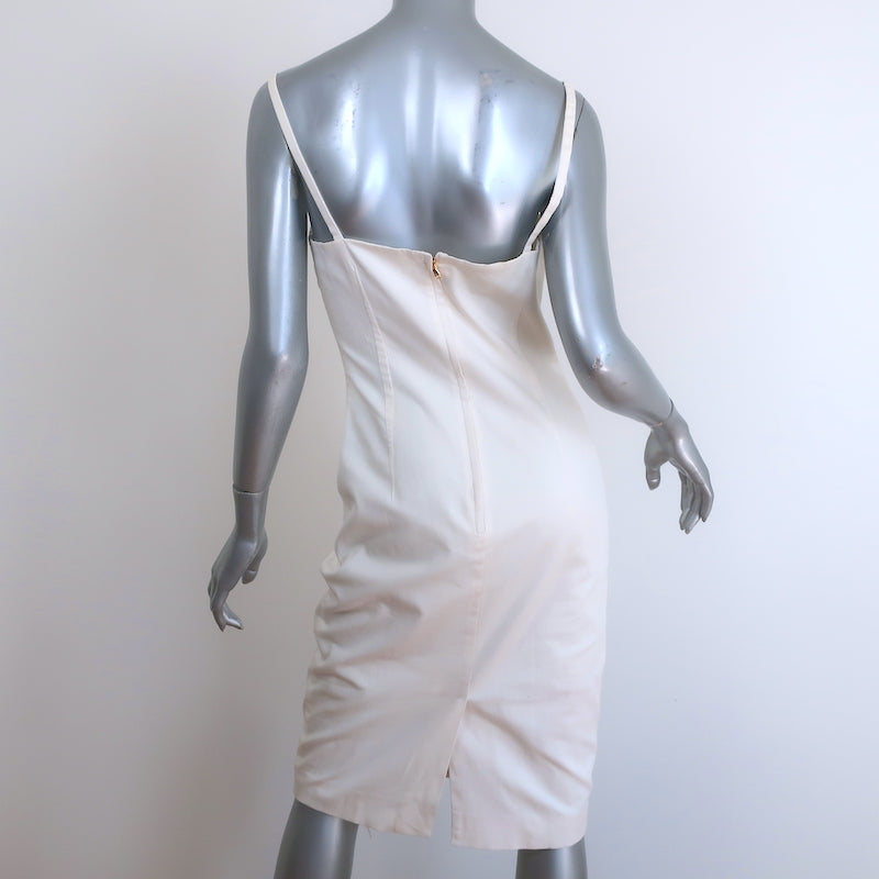Dolce &amp; Gabbana Sheath Dress White Stretch Cotton Size 44