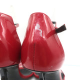 Saint Laurent Opyum YSL Ankle Strap Sandals Red Patent Leather Size 40