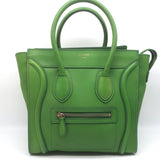 Celine Micro Luggage Tote Green Leather