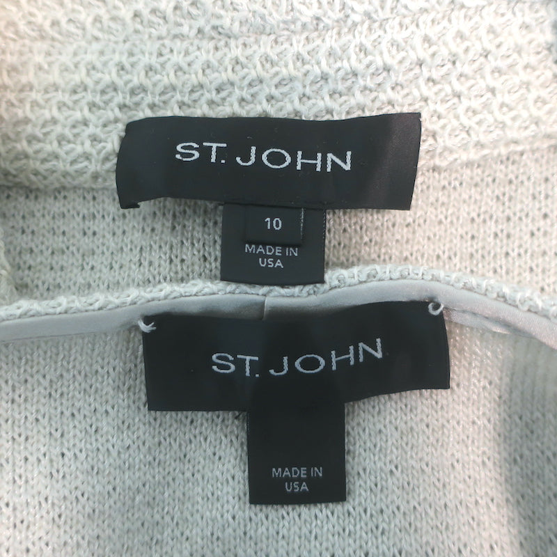 St. John Collection Three-Piece Knit Skirt Suit Very Light Sage Size 10