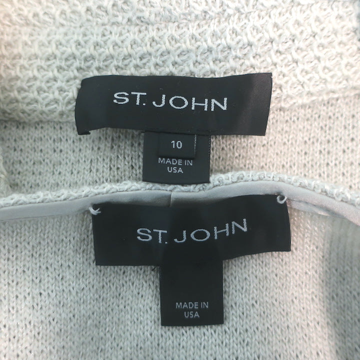 St. John Collection Three-Piece Knit Skirt Suit Very Light Sage Size 10