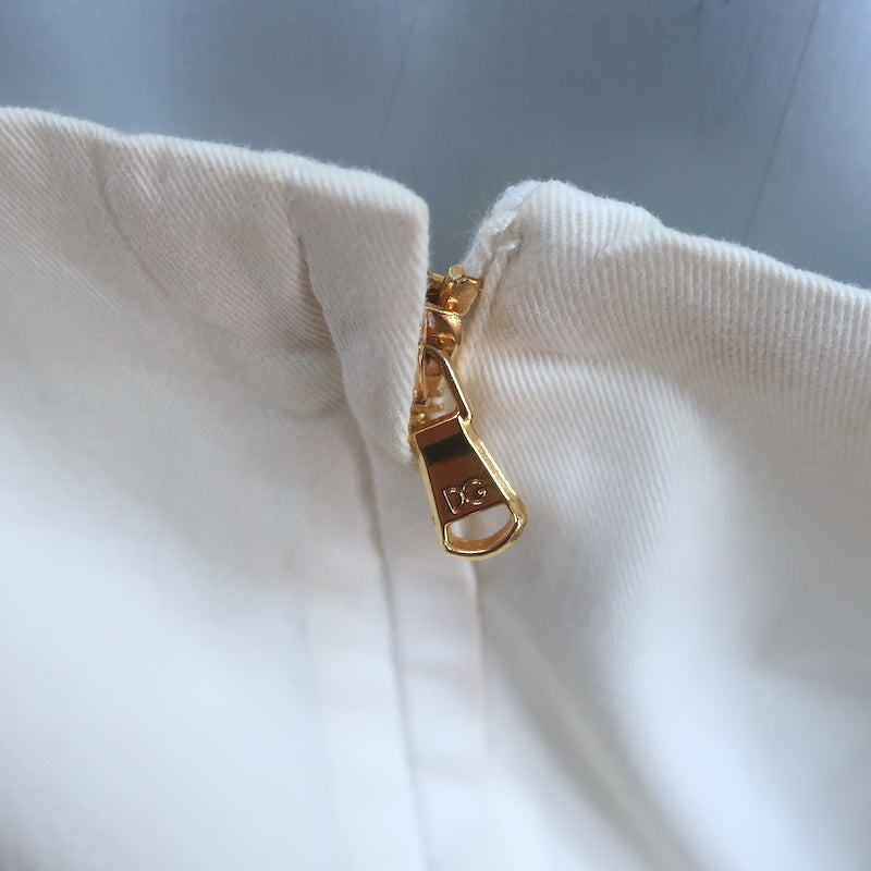 Dolce &amp; Gabbana Sheath Dress White Stretch Cotton Size 44
