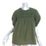 Merlette Orestes Smocked Top Olive Cotton Size Medium Puff Sleeve Blouse