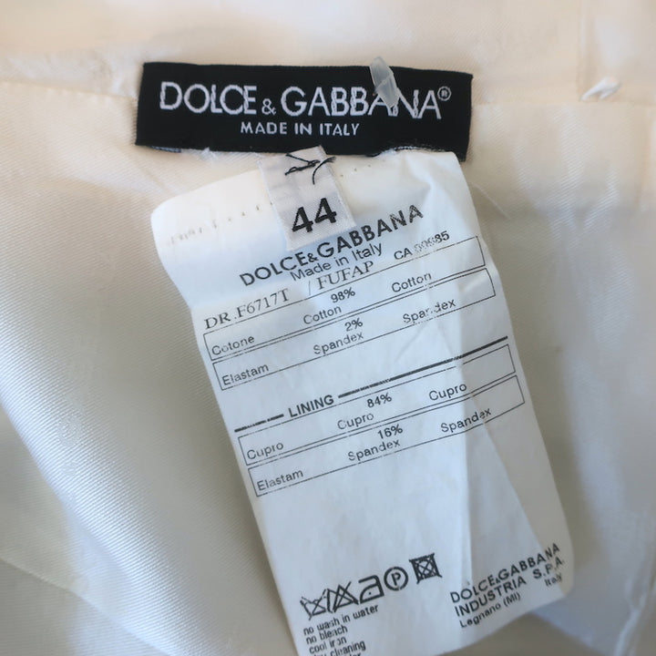 Dolce &amp; Gabbana Sheath Dress White Stretch Cotton Size 44