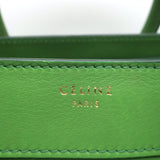 Celine Micro Luggage Tote Green Leather