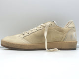 Golden Goose Ballstar Low Top Sneakers Beige Leather-Trimmed Nylon Size 39 NEW