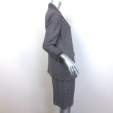 St. John Collection Heart-Button Checked Tweed Skirt Suit Lavender Size 8