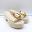 Cult Gaia Cleia Platform Slide Sandals Cream Braided Raffia Size 38 NEW