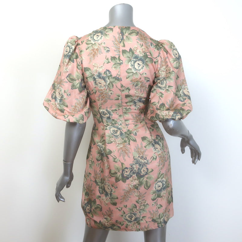 Zimmermann Tempest Lace-Up Mini Dress Blush Floral Print Silk Size 0