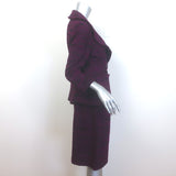 St. John Collection Boucle Knit Skirt Suit Plum Wool-Blend Size 12