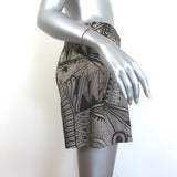 Heirlome Victoria High Waisted Shorts Brown Jyma Print Silk Satin Size 6