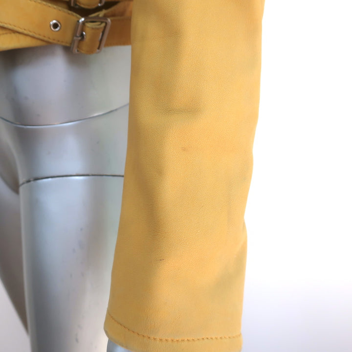IRO Ashville Motorcycle Jacket Yellow Leather Size 40