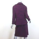 St. John Collection Boucle Knit Skirt Suit Plum Wool-Blend Size 12