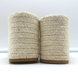 Cult Gaia Cleia Platform Slide Sandals Cream Braided Raffia Size 38 NEW