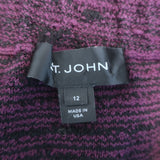 St. John Collection Boucle Knit Skirt Suit Plum Wool-Blend Size 12
