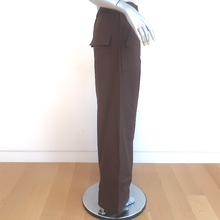Tibi Convertible Cargo Pants Dark Brown Cotton Size Small