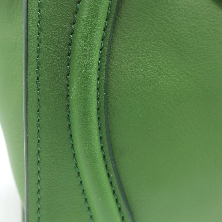 Celine Micro Luggage Tote Green Leather