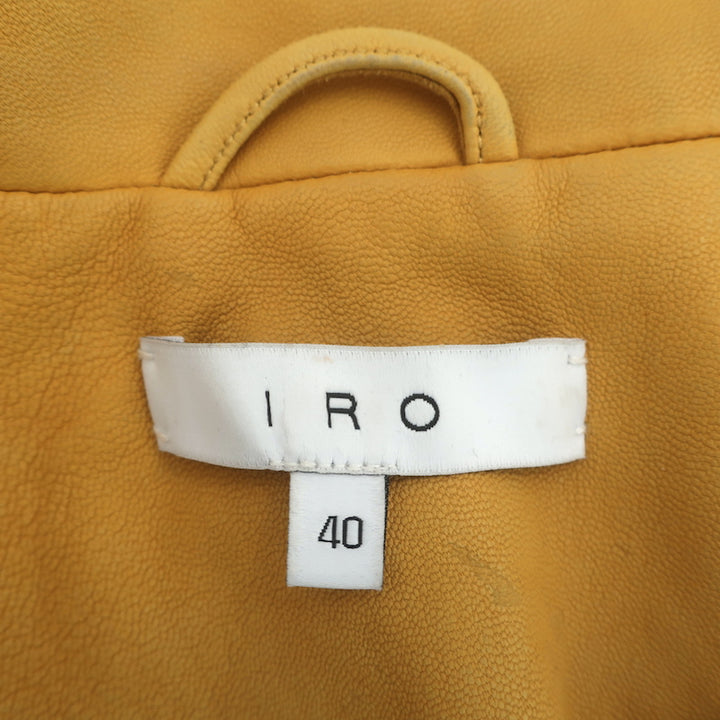 IRO Ashville Motorcycle Jacket Yellow Leather Size 40