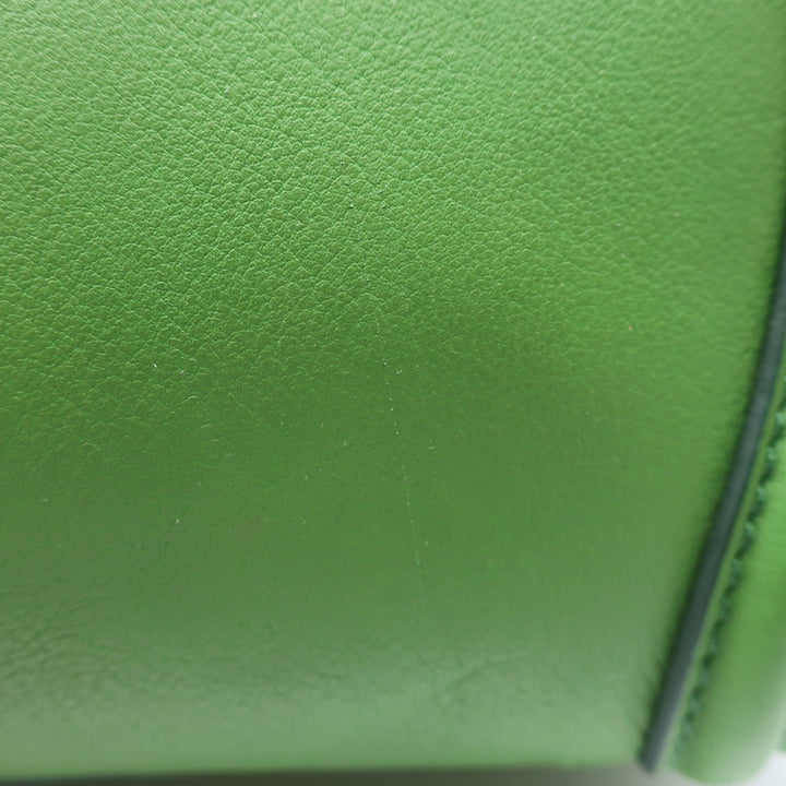 Celine Micro Luggage Tote Green Leather