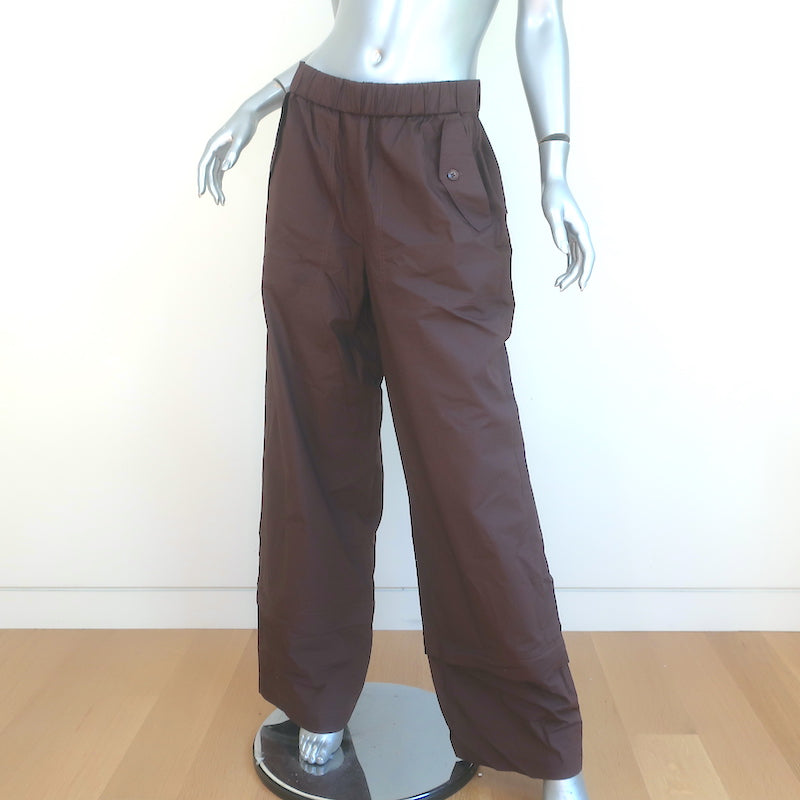 Tibi Convertible Cargo Pants Dark Brown Cotton Size Small