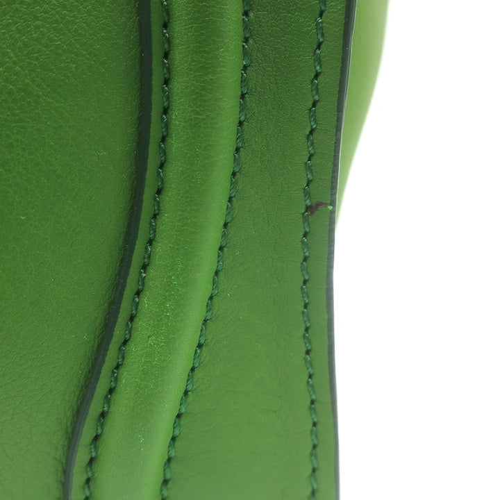 Celine Micro Luggage Tote Green Leather