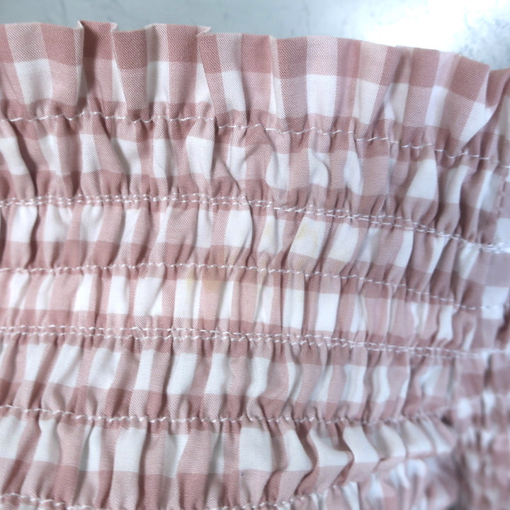 Caroline Constas Appolonia Off-Shoulder Gingham Top Blush/White Size Extra Small