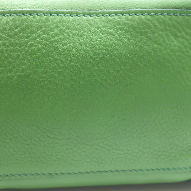 Celine Micro Luggage Tote Green Leather