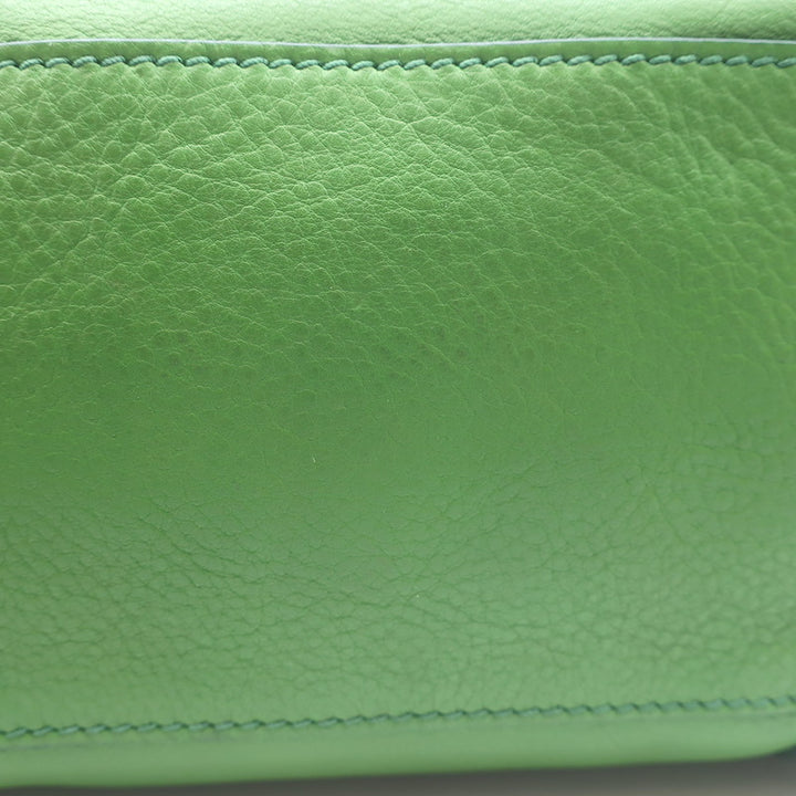Celine Micro Luggage Tote Green Leather