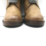 Brunello Cucinelli Lace-Up High Heel Boots Taupe Leather Size 40