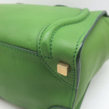 Celine Micro Luggage Tote Green Leather