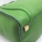 Celine Micro Luggage Tote Green Leather