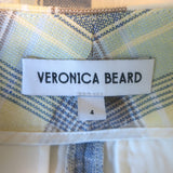 Veronica Beard Allen Plaid Shorts Powder Blue/Yellow Stretch Cotton Size 4