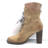 Brunello Cucinelli Lace-Up High Heel Boots Taupe Leather Size 40