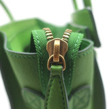 Celine Micro Luggage Tote Green Leather