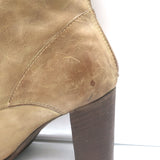 Brunello Cucinelli Lace-Up High Heel Boots Taupe Leather Size 40