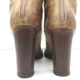 Brunello Cucinelli Lace-Up High Heel Boots Taupe Leather Size 40