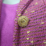 St. John Collection Speckled Knit Skirt Suit & Tank Top Fuchsia Size 8