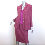 St. John Collection Speckled Knit Skirt Suit & Tank Top Fuchsia Size 8
