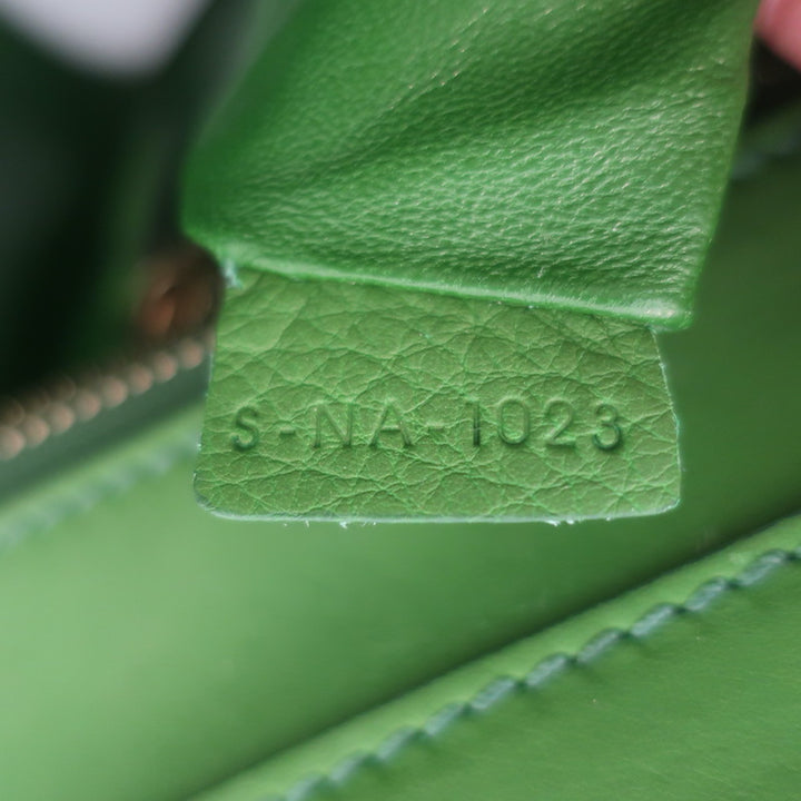 Celine Micro Luggage Tote Green Leather