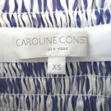 Caroline Constas Apollonia Striped Mini Dress Blue/White Cotton Size Extra Small