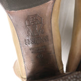Brunello Cucinelli Lace-Up High Heel Boots Taupe Leather Size 40