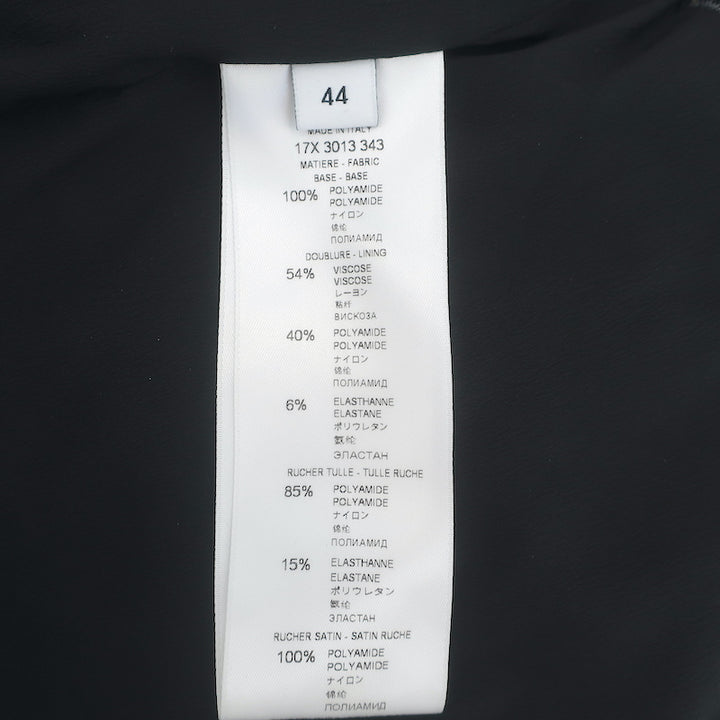 Givenchy Ruched Tulle Jacket Black/Multi Floral Print Size 44