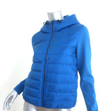 Theory Combo Hooded Down Puffer Jacket Blue Size Petite