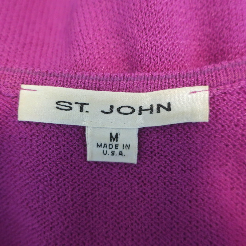 St. John Collection Speckled Knit Skirt Suit &amp; Tank Top Fuchsia Size 8
